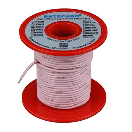 BNTECHGO 20 Gauge Silicone Wire Spool 100 ft Pink Flexible 20 AWG Stranded Tinned Copper Wire - Image 3