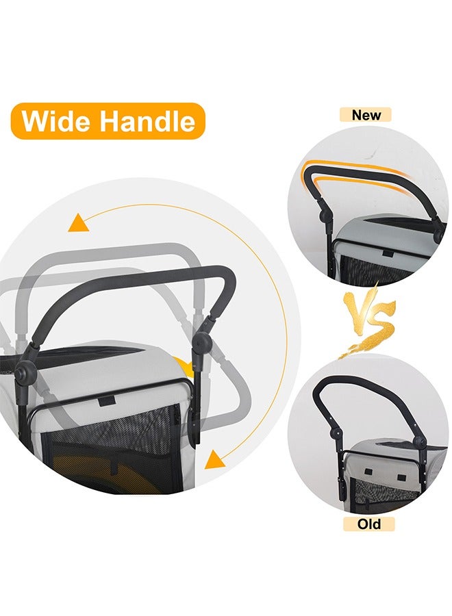 Wisfor Medium Dog Stroller Buggy: 4 Strong Wheels Heavy Duty Pet Pram Doggy Pushchair with Brakes Back Front Door for Small Dogs and Cats Loads up to 20kg - Image 4