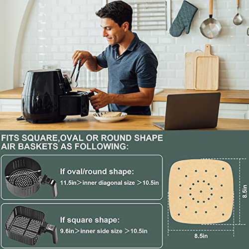 SyeiouC 200pcs Air Fryer Parchment Paper Disposable Liner 8.5inch, Premium Perforated for Air Fryer, Streamer, Pans, No Burn, Easy Cleanup - Image 4