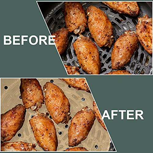 SyeiouC 200pcs Air Fryer Parchment Paper Disposable Liner 8.5inch, Premium Perforated for Air Fryer, Streamer, Pans, No Burn, Easy Cleanup - Image 3