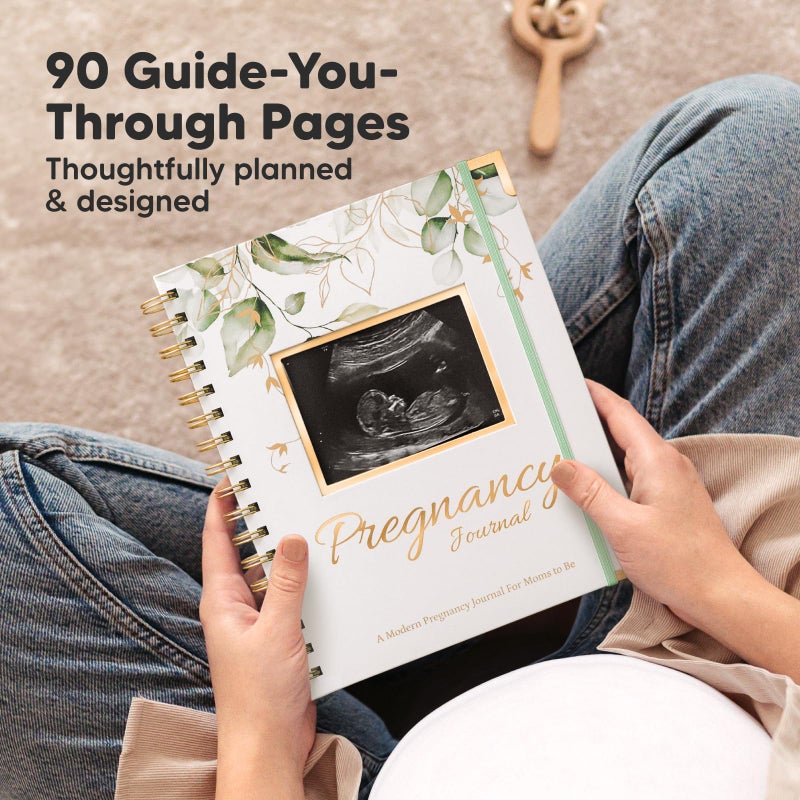 KeaBabies Pregnancy Journal Memory Book - 90 Pages Hardcover Pregnancy Book, Pregnancy Planner, Pregnancy Journals for First Time Moms, Baby Memory Book, Mom Book Diary, Ultrasound Baby Book Memory (Alpine)  - Image 2