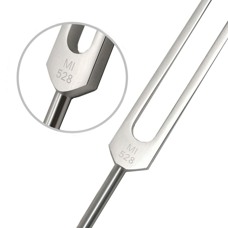 FSHANEE 528 Hz Tuning Fork Tools Sound Healing Chakra Tuning Fork Solfeggio Energy Tuning Fork for DNA Repair Healing MI528 Hz Love Frequency Healing Devices for Healing (Silvery) - Image 3
