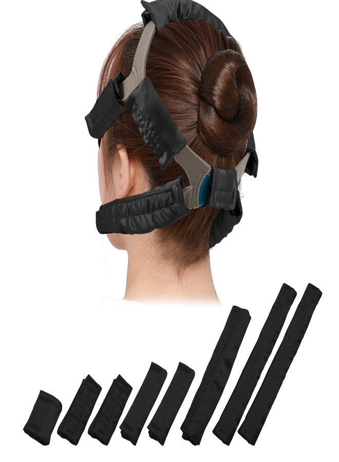 FDFuZhao 8 PCS Satin CPAP Strap Covers, Comfortable CPAP Mask Strap Covers, Silky CPAP Hair Protector to Fit Airfit f20 Headgear, Anti Wrinkle CPAP Mask Cushions for Reducing Red Marks (Black) - Image 1