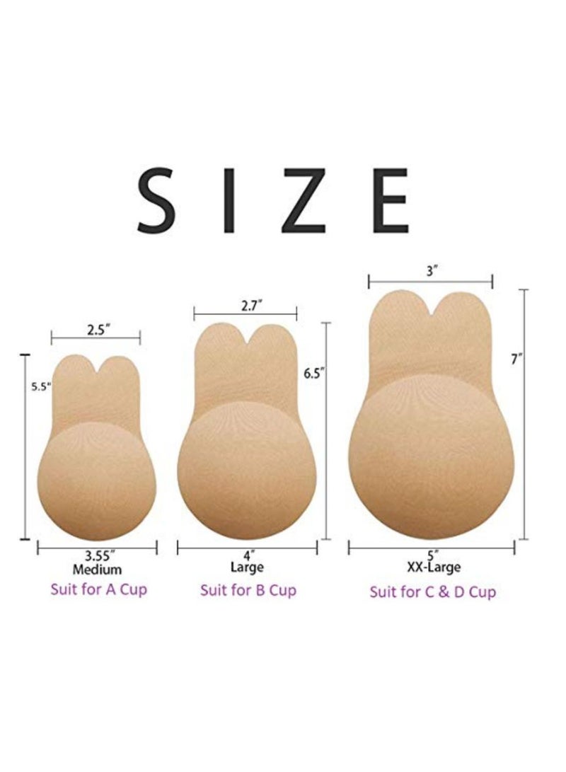 Glamroot Women's Strapless Backless Bra Lightly Padded Push Up Stick-on Adhesive Nipple Pad, Black - Image 3