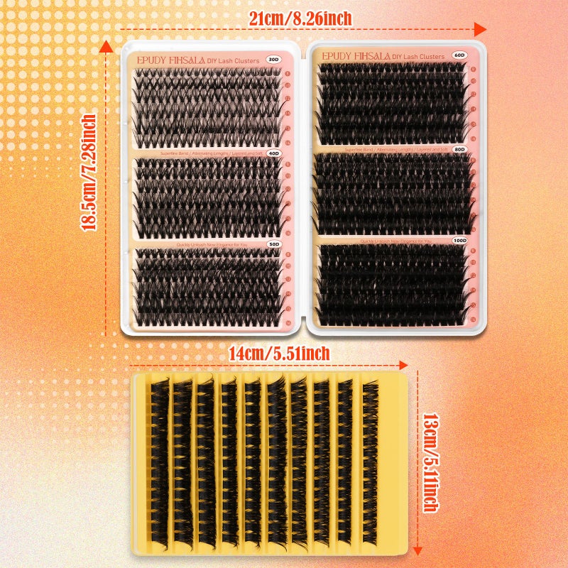 708Pcs 30D to 100D Lash Clusters Fine Soft Wispy False Eyelashes Reusable Easy Application - Image 4