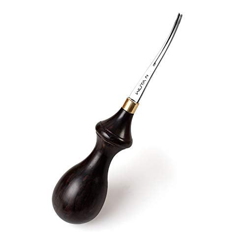 WUTA Leather Edge Beveler PRO 1.0mm Skiving Craft Work Tools Cutter Edger Creaser Skiver Supplies Professional Design Bevelers Leathercraft Kit DC53 Die Steel Ebony Handle (1.0mm) - Image 1