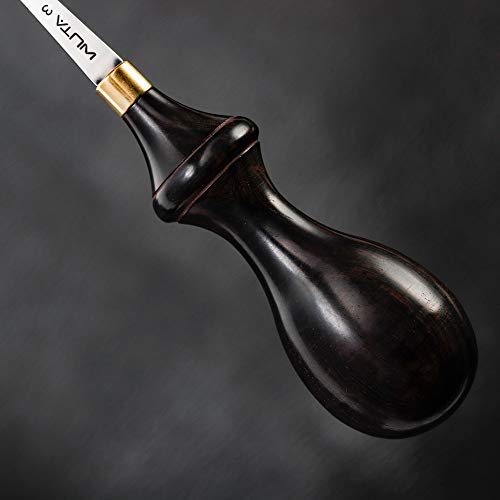 WUTA Leather Edge Beveler PRO 1.0mm Skiving Craft Work Tools Cutter Edger Creaser Skiver Supplies Professional Design Bevelers Leathercraft Kit DC53 Die Steel Ebony Handle (1.0mm) - Image 5