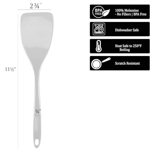 Reston Lloyd Spatula, Turner for Non-stick pans, Heat Resistant, BPA Free Melamine Utensil with Ergonomic Handle,11 inch, Red - Image 3