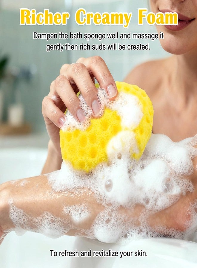 Brvlsoc 2-Pack Deep Cleansing Bath Sponges - Soft PU Foam Loofah for Shower, Rich Lather & Gentle Exfoliation, Durable Yellow Color Design - Image 3
