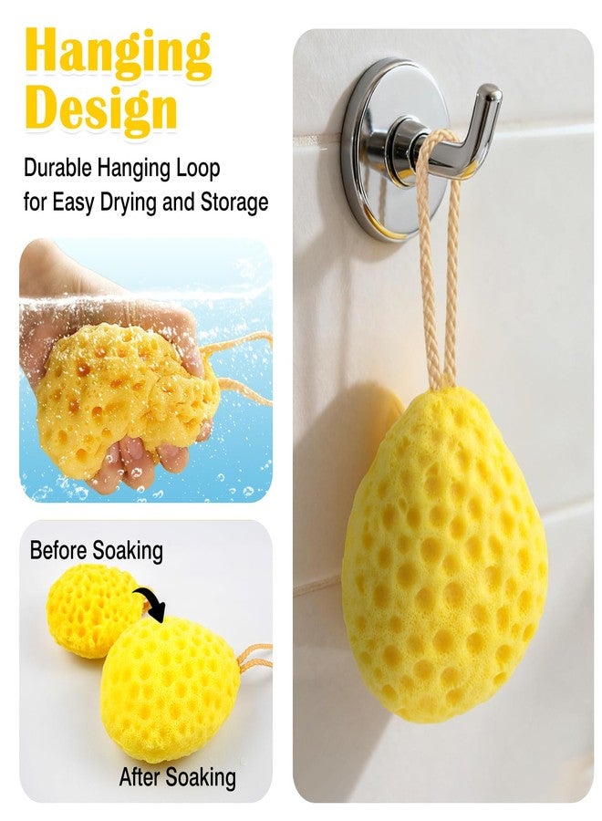 Brvlsoc 2-Pack Deep Cleansing Bath Sponges - Soft PU Foam Loofah for Shower, Rich Lather & Gentle Exfoliation, Durable Yellow Color Design - Image 5