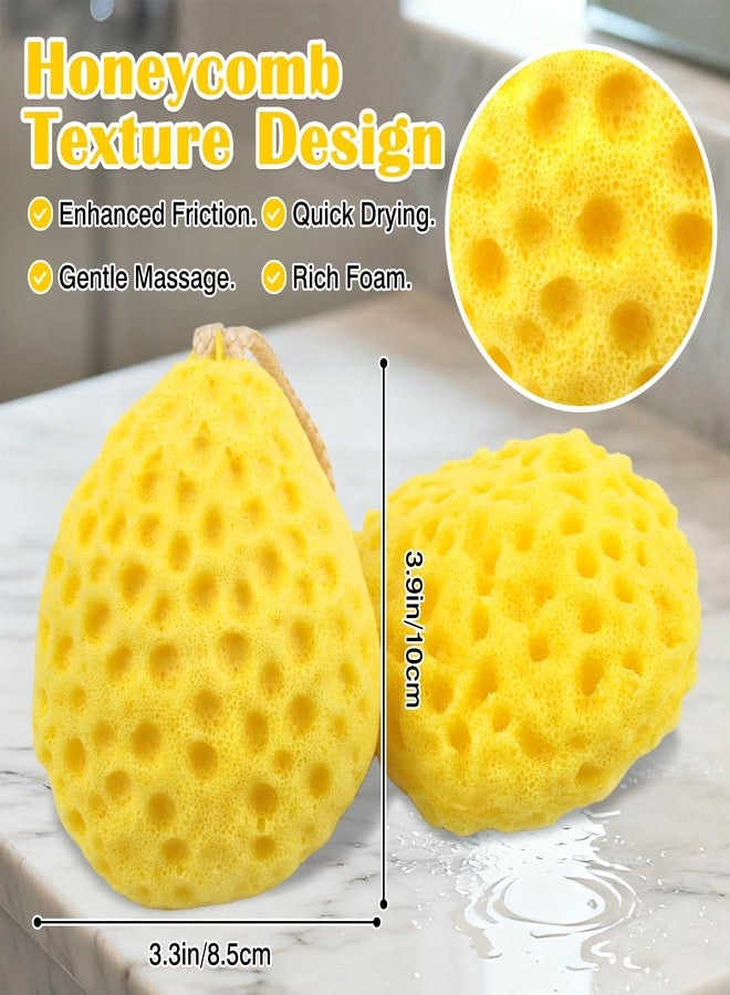 Brvlsoc 2-Pack Deep Cleansing Bath Sponges - Soft PU Foam Loofah for Shower, Rich Lather & Gentle Exfoliation, Durable Yellow Color Design - Image 4