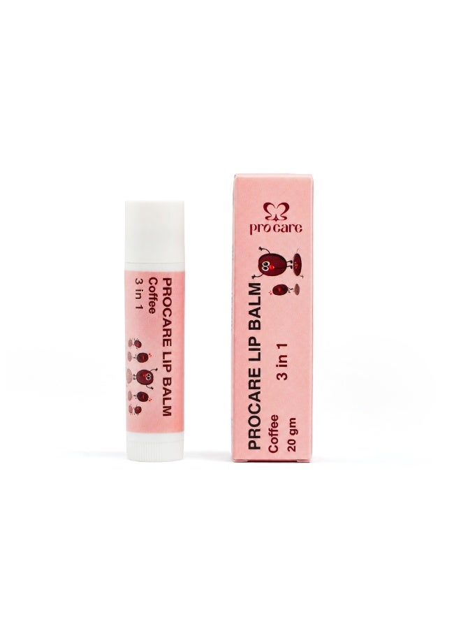 Procare 3*1 Lip Balm with Shea Butter & Cocoa Butter for Deep Hydration & Lip Care 20 GM