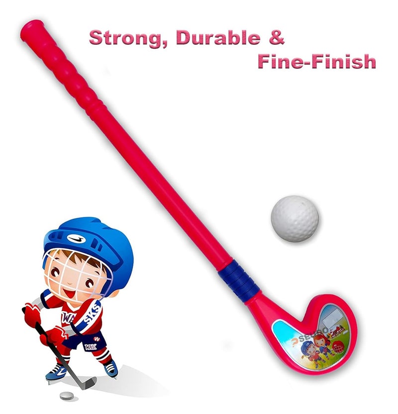 PSEUDO ® Kids Cricket Bat Ball Set and Hockey Stick with 2 Balls for Kids Indoor and Outdoor Playing Sport Game - Image 3