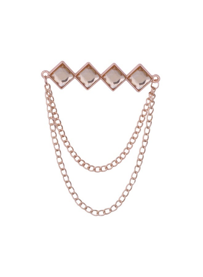 Versatile Temperament Personality Gemstone Tassel Chain Suit Brooch