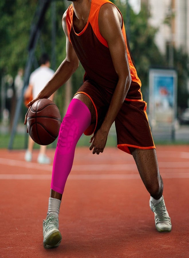LUODITO Knee Pads Compression Leg Sleeve Wrestling Volleyball Football Knee Pads, Knee Compression Sleeve for Youth Adult, 1 pair of Knee Sleeves ((#1) Pink-2pcs,Medium) - Image 4