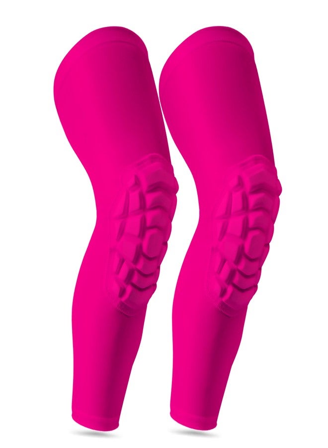 LUODITO Knee Pads Compression Leg Sleeve Wrestling Volleyball Football Knee Pads, Knee Compression Sleeve for Youth Adult, 1 pair of Knee Sleeves ((#1) Pink-2pcs,Medium) - Image 1