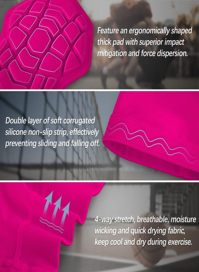 LUODITO Knee Pads Compression Leg Sleeve Wrestling Volleyball Football Knee Pads, Knee Compression Sleeve for Youth Adult, 1 pair of Knee Sleeves ((#1) Pink-2pcs,Medium) - Image 5