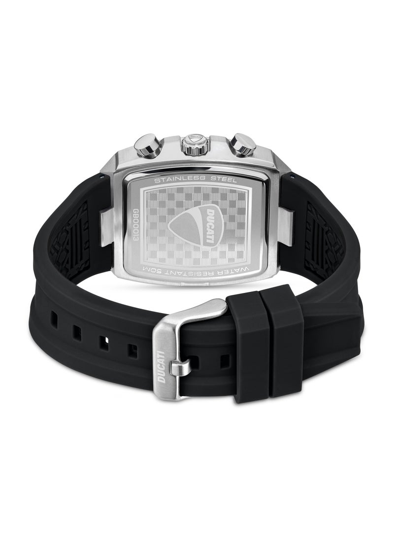 Ducati Black Dial Black Silicone Strap Chronograph Watch for Men 40mm - Image 3