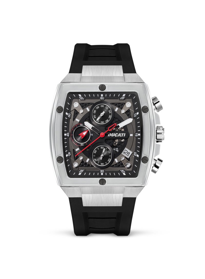Ducati Black Dial Black Silicone Strap Chronograph Watch for Men 40mm - Image 1