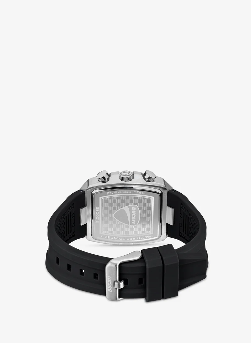 Ducati  Black Dial Black Silicone Strap Chronograph Watch for Men 40mm for Men | Best Price UAE