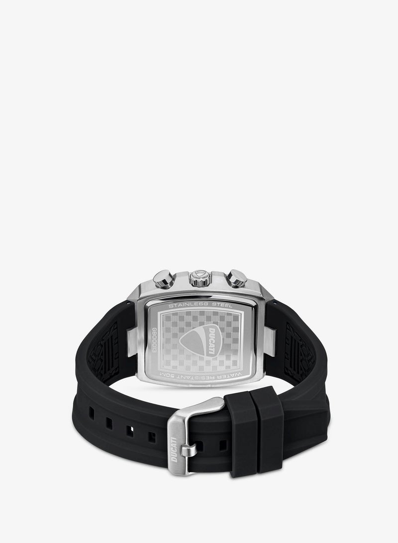 Ducati Black Dial Black Silicone Strap Chronograph Watch for Men 40mm - Image 3