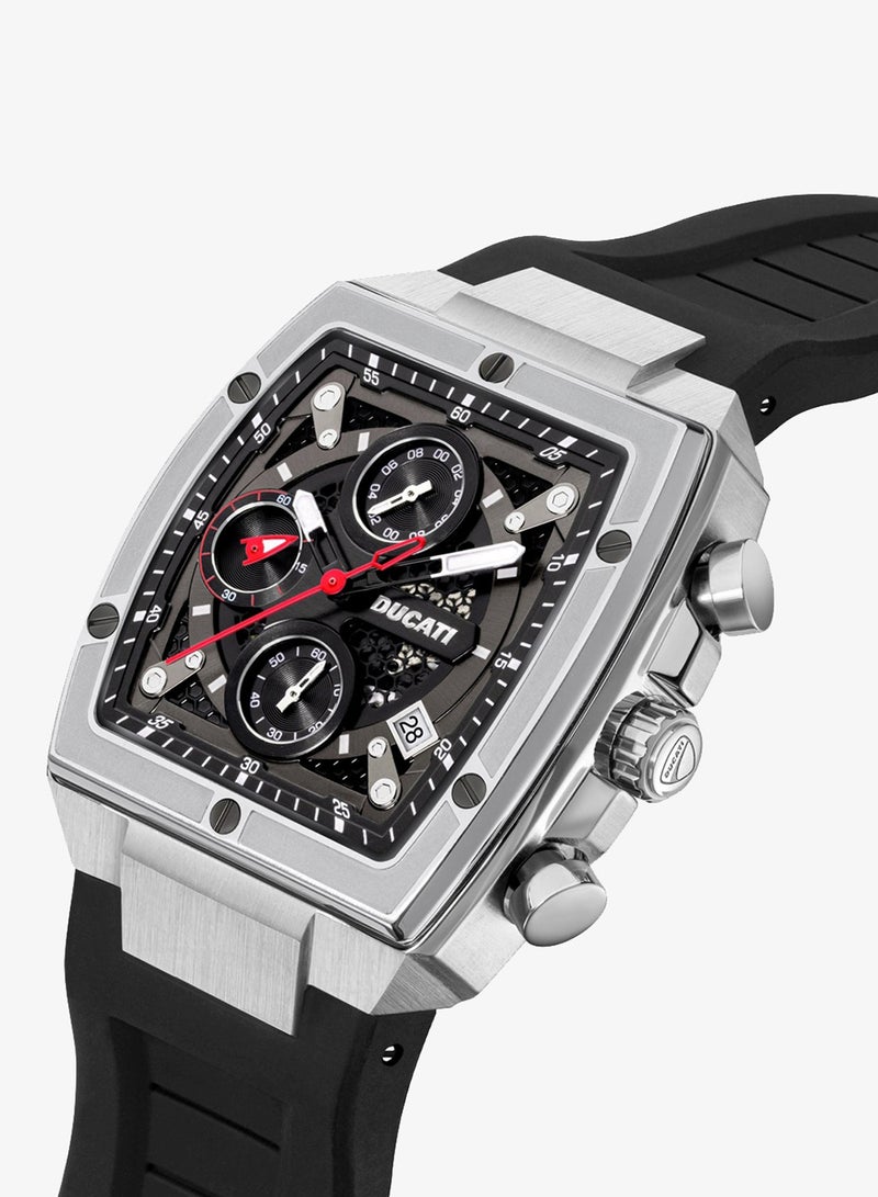Ducati Black Dial Black Silicone Strap Chronograph Watch for Men 40mm - Image 2