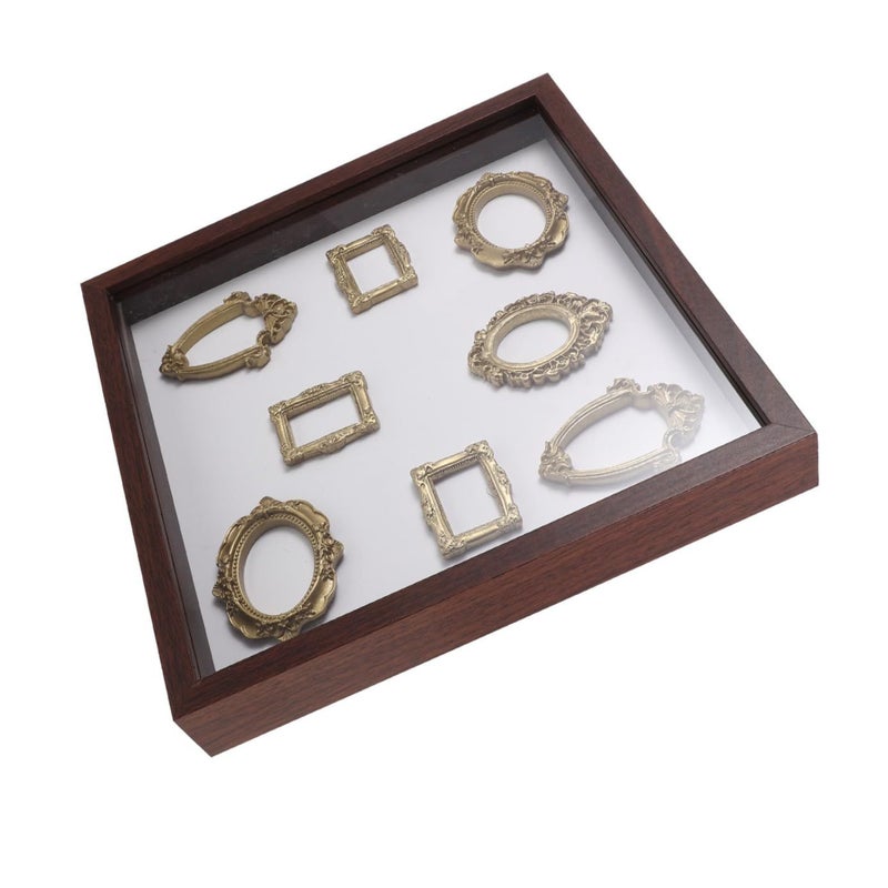 DIY Museum Silhouette Box Retro Mini Picture Frame Wooden Showcase Light Brown - Image 2