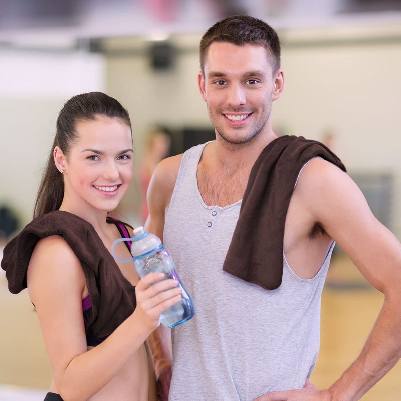 Sassoon Unisex Microfiber Gym Towel in 450 GSM (Set of 2, Cocoa) 40cmX60cm- Fast Drying & Light Weight Ultra Absorbent Sports Towel - Image 5