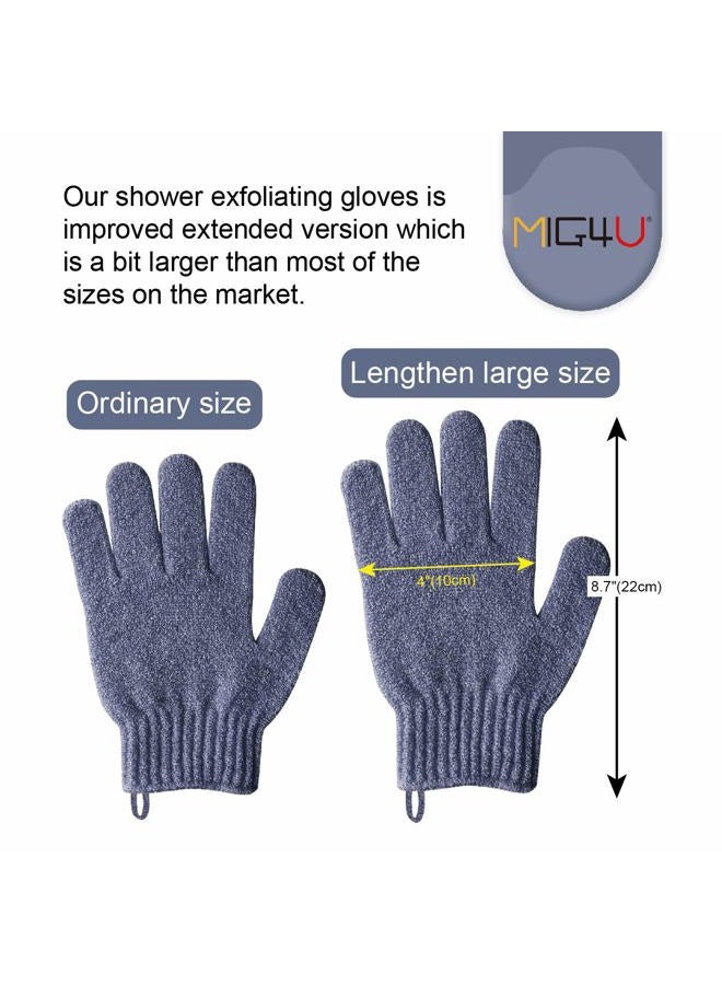MIG4U Shower Exfoliating Scrub Gloves Medium to Heavy Bathing Gloves Body Wash Dead Skin Removal Deep Cleansing mitts for Women and Men 5 Pairs 5 Colors - Image 3