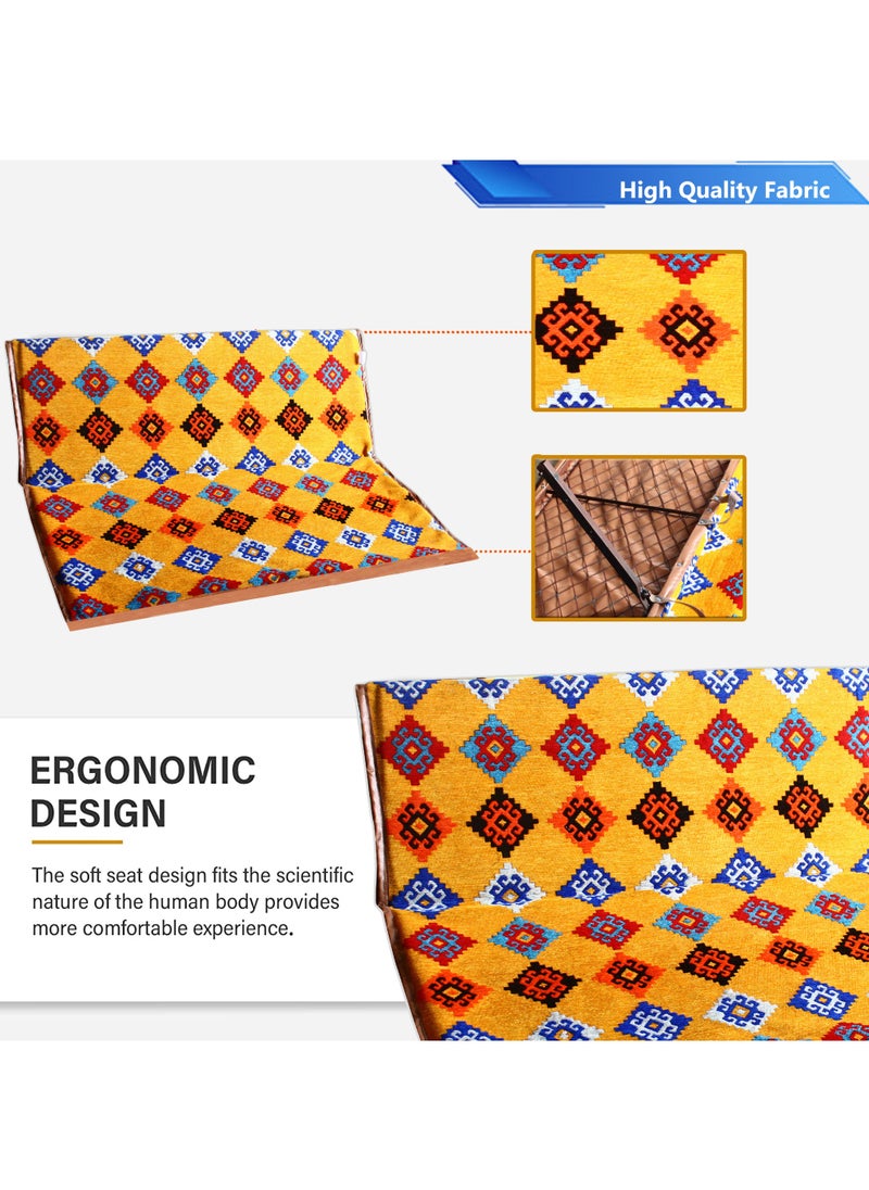 Bin Amaar - Luxury 9Pcs Traditional Arabic Majlis Set for Camping Outdoor Graden 4 Armrest 4 Floor Ground Chair for 2 Person 3X2 Meter Camping Mat - Image 1
