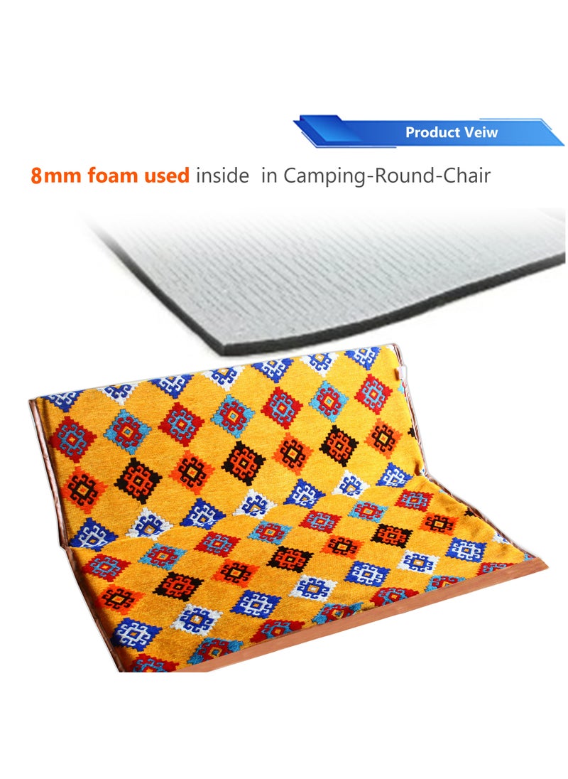 Bin Amaar - Luxury 9Pcs Traditional Arabic Majlis Set for Camping Outdoor Graden 4 Armrest 4 Floor Ground Chair for 2 Person 3X2 Meter Camping Mat - Image 1