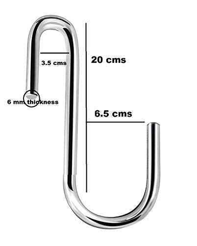 COIR GARDEN - Stainless Steel S Shaped Heavy Duty Hook for Hanging in Kitchen, Bathroom, Bedroom, Office cabinets, Workshop, Garden - 6 inch Pack of 5 - Image 2