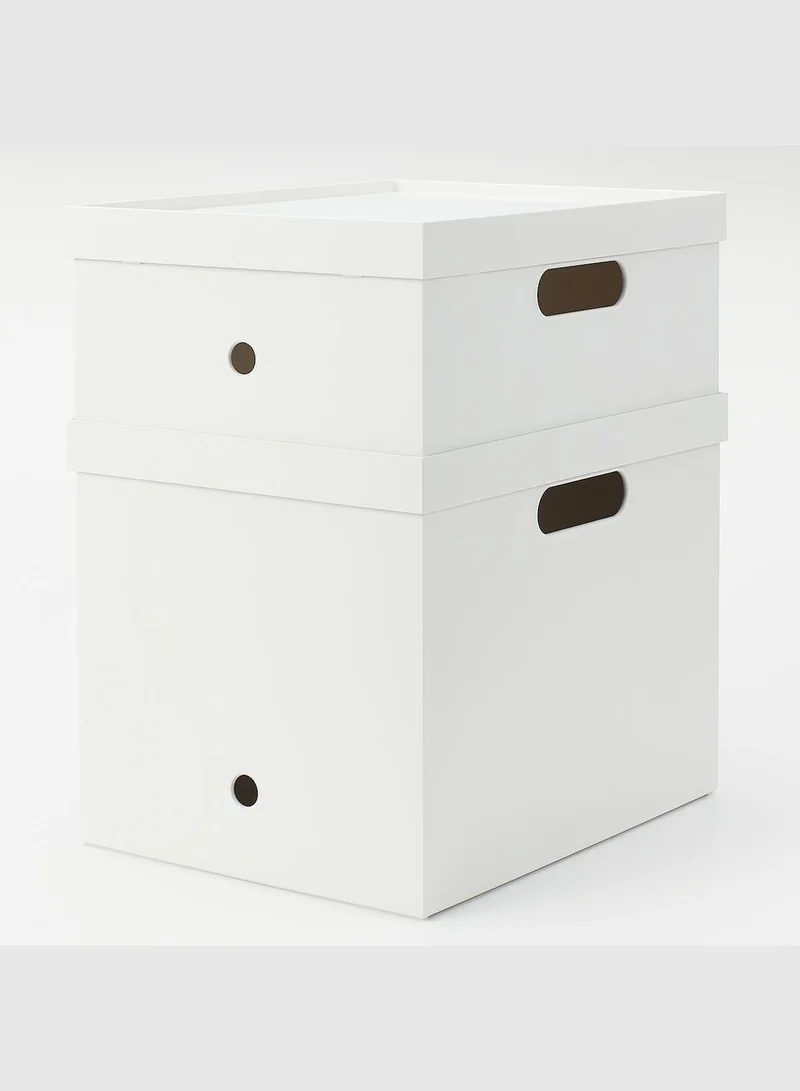 MUJI White Storage Box Organizer With Handles