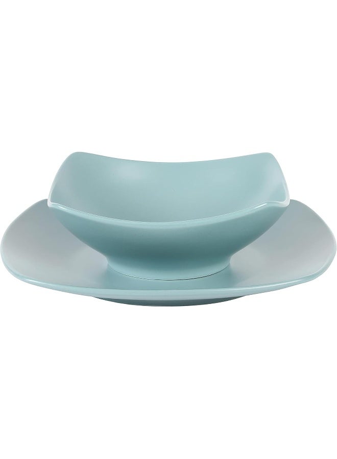 Gibson Home Zen Buffet Matte Porcelain Chip and Scratch Resistant Plates and Bowls Dinnerware Set - Image 3