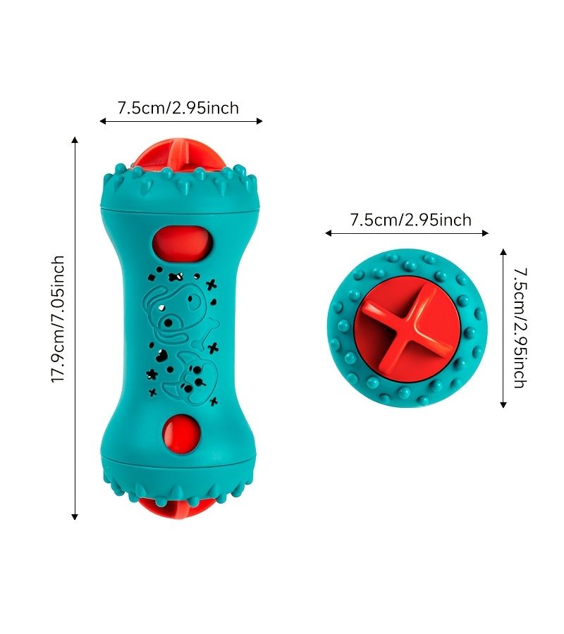 Blue Interactive Dumbbell Shaped Sniffing Toy Puzzle Slow Feeder For Engaging Treat Dispensing And Cognitive Development - Image 3