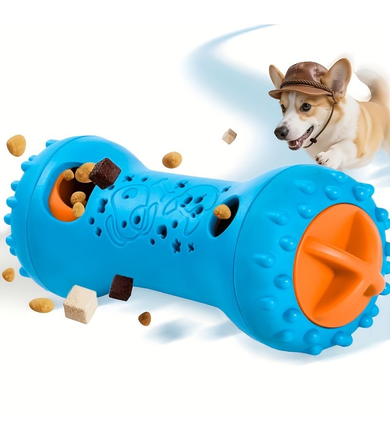 Blue Interactive Dumbbell Shaped Sniffing Toy Puzzle Slow Feeder For Engaging Treat Dispensing And Cognitive Development - Image 2