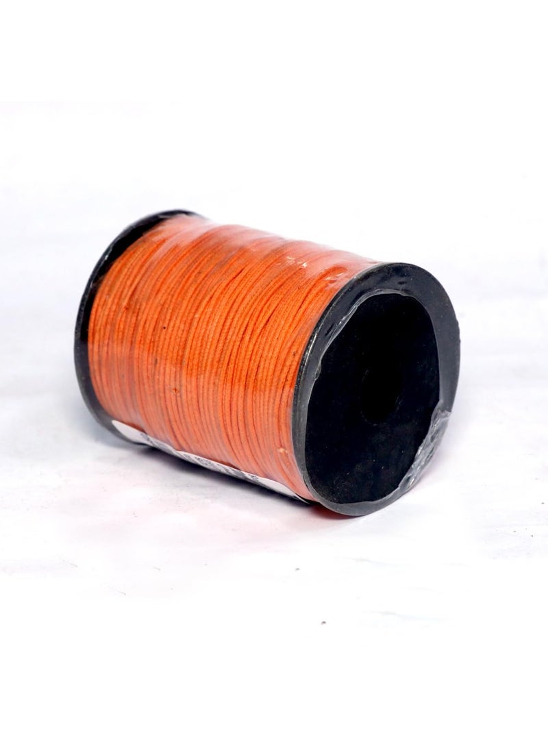 Torex TOREX� 92 Mt, 1mm Thick, Roll Braided Wax Cotton Cord for DIY Jewellery Making, Beading, Art and Craft Work and Handicrafts, (Pack of 1 pcs Orange)  - Image 1