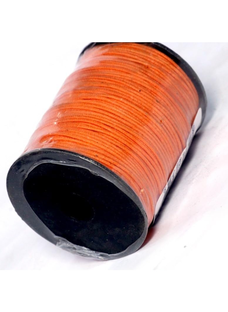Torex TOREX� 92 Mt, 1mm Thick, Roll Braided Wax Cotton Cord for DIY Jewellery Making, Beading, Art and Craft Work and Handicrafts, (Pack of 1 pcs Orange)  - Image 3
