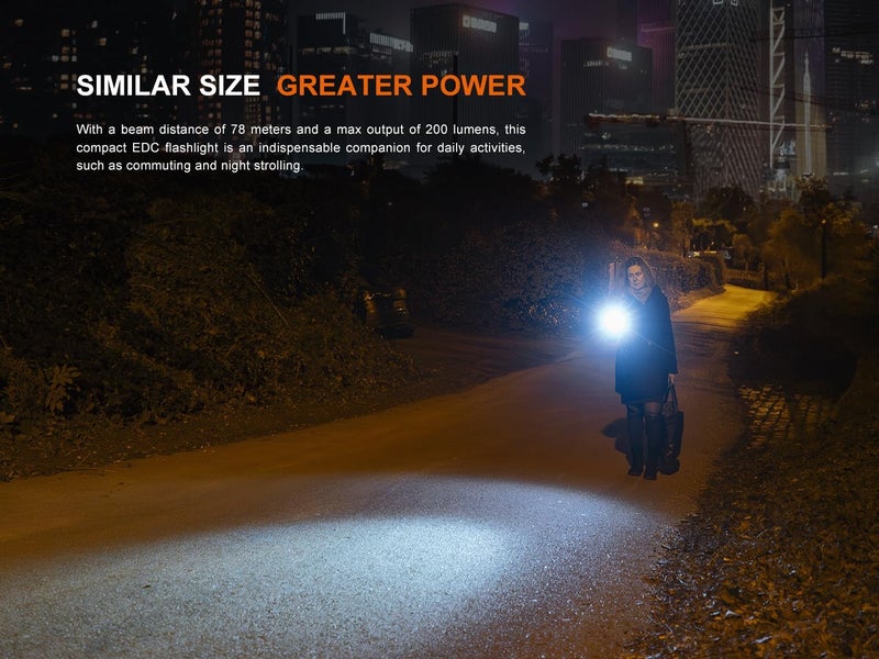 fenix فينيكس E12 V3 200 لومن مصباح يدوي LED مدمج ببطارية AA مع حقيبة حمل بطارية إيديسون برايت - Image 4