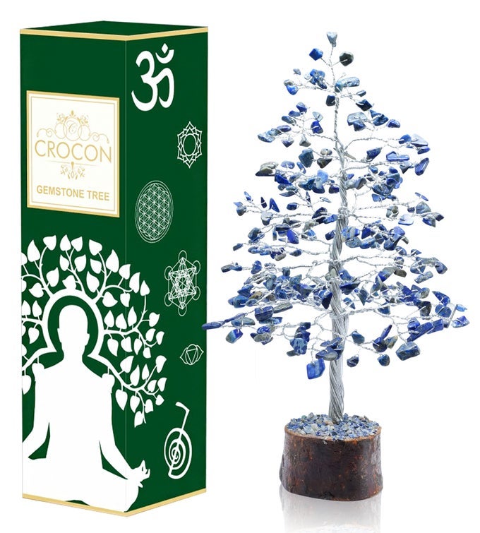 LAPIS LAZULI HEALING CRYSTALS TREE BONSAI DESK DECOR FOR WOMEN BLUE ROOM OFFICE DECOR SPIRITUAL GIFT MEDITATION CRYSTALS HOME ROOM DECOR CUTE HOUSE WARMING GIFTS FOR MEN DAD BIRTHDAY HIM 10