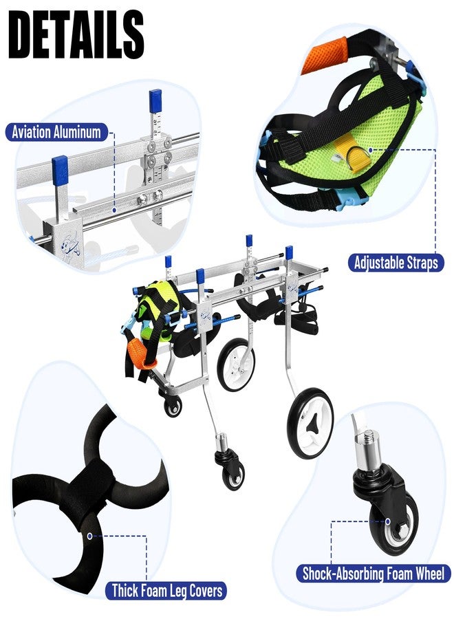 LetPetRun Four-Wheeled Adjustable Dog Wheelchair, Lightweight Mobility Bicycle Trailer for Disabled Pets, Easy to Assemble, Supports Walking and Exercise (XS) - Image 5