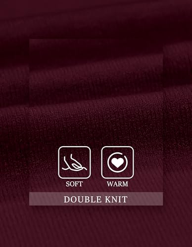 PULI Women's Elegant Shawl Wraps Soft Open Front Poncho Sweater for Spring Fall Winter burgundy - Image 3