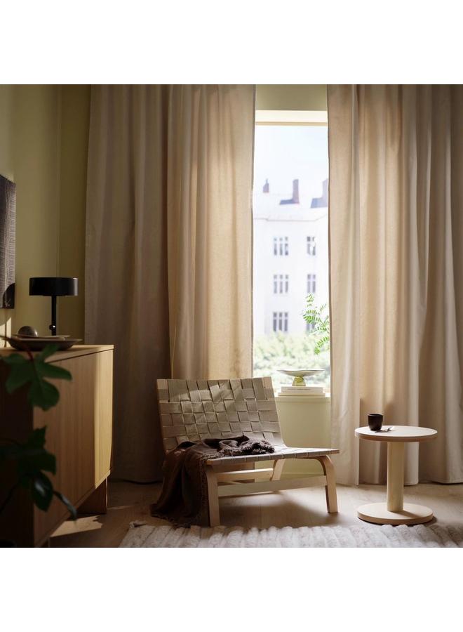 erorex Curtains, 1 pair, light beige/with heading tape, 140x300 cm - Image 2