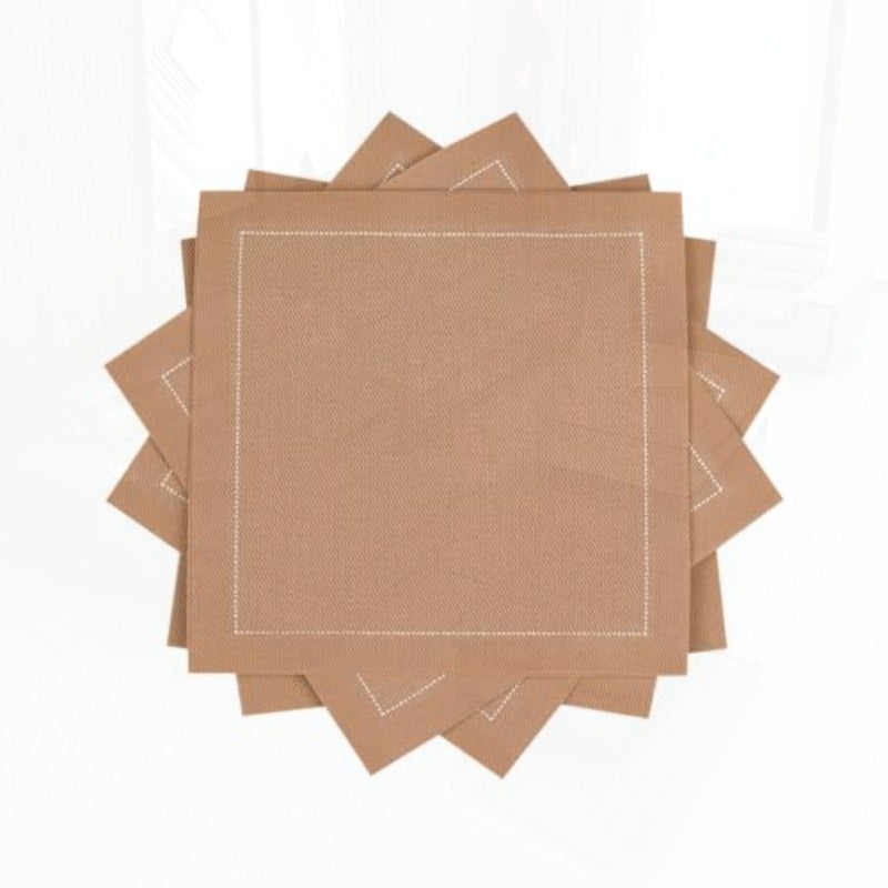 Signature Napkins 100% Cotton Cocktail Napkin 50-Pack 4.5" x 4.5" Nude - Image 1