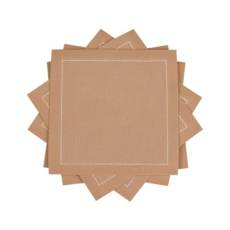Signature Napkins 100% Cotton Cocktail Napkin 50-Pack 4.5" x 4.5" Nude - Image 4