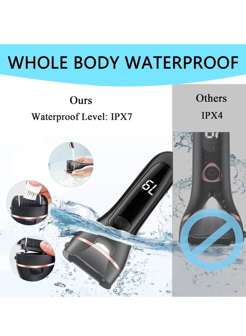 3 بكرات رئيس 2 سرعة شحن ماء القدم المهنية كيت 18 في 1 قدم ملف أداة مناسبة لأنّ متصدع الجلد الجاف ، أسود . - Image 2