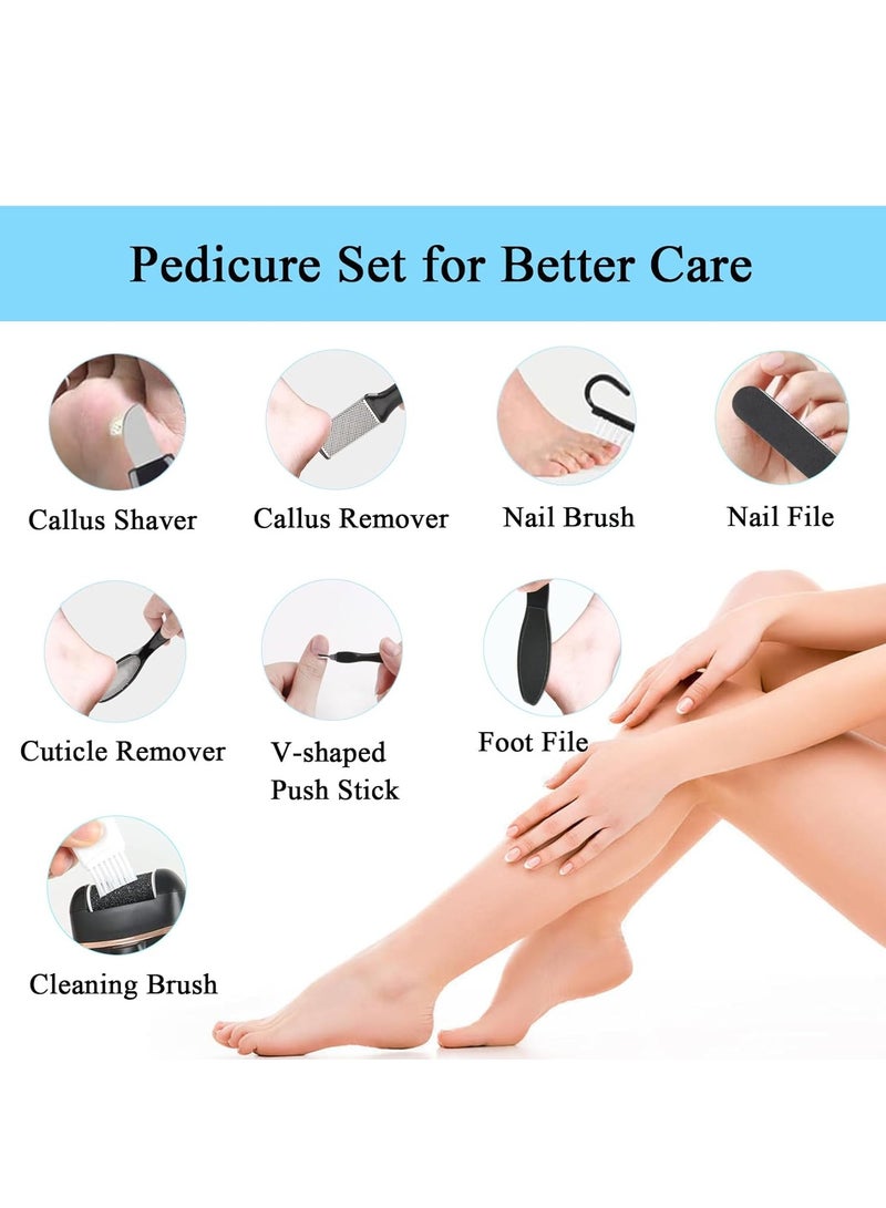 3 بكرات رئيس 2 سرعة شحن ماء القدم المهنية كيت 18 في 1 قدم ملف أداة مناسبة لأنّ متصدع الجلد الجاف ، أسود . - Image 3