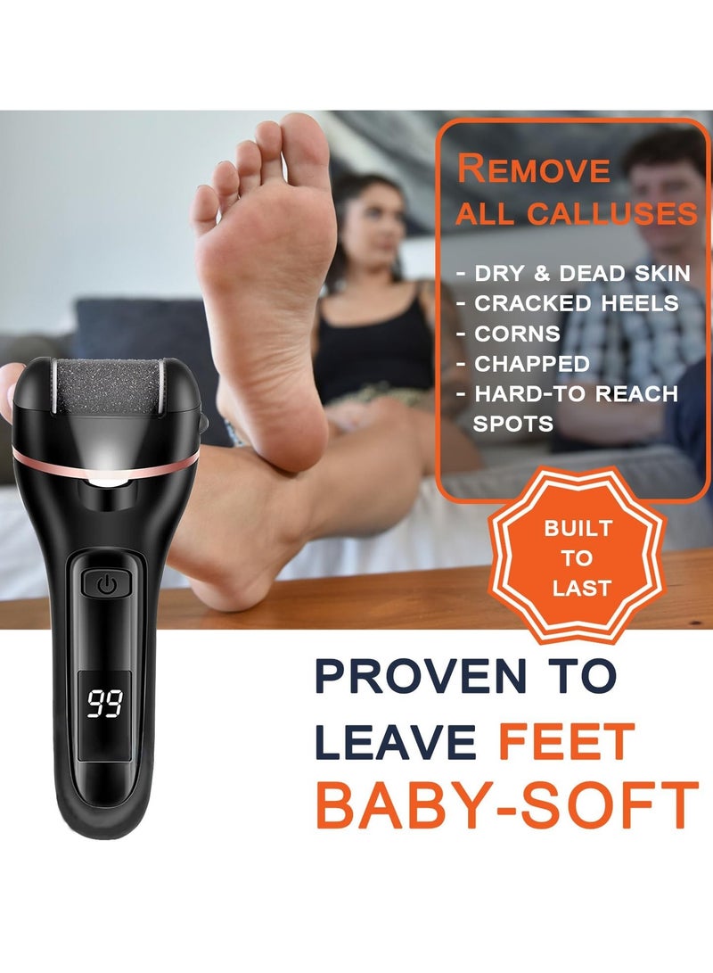 3 بكرات رئيس 2 سرعة شحن ماء القدم المهنية كيت 18 في 1 قدم ملف أداة مناسبة لأنّ متصدع الجلد الجاف ، أسود . - Image 4