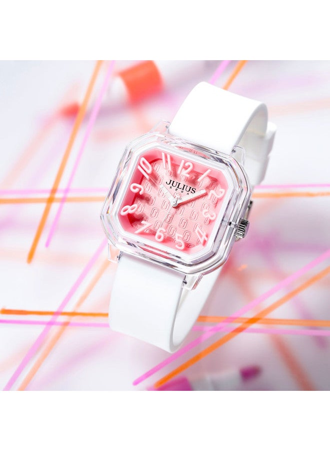 Julius Women's Watch Day Gift, Dopamine Gift For Girls, Student Sports Luminous Waterproof Quartz Wrisch - Image 3