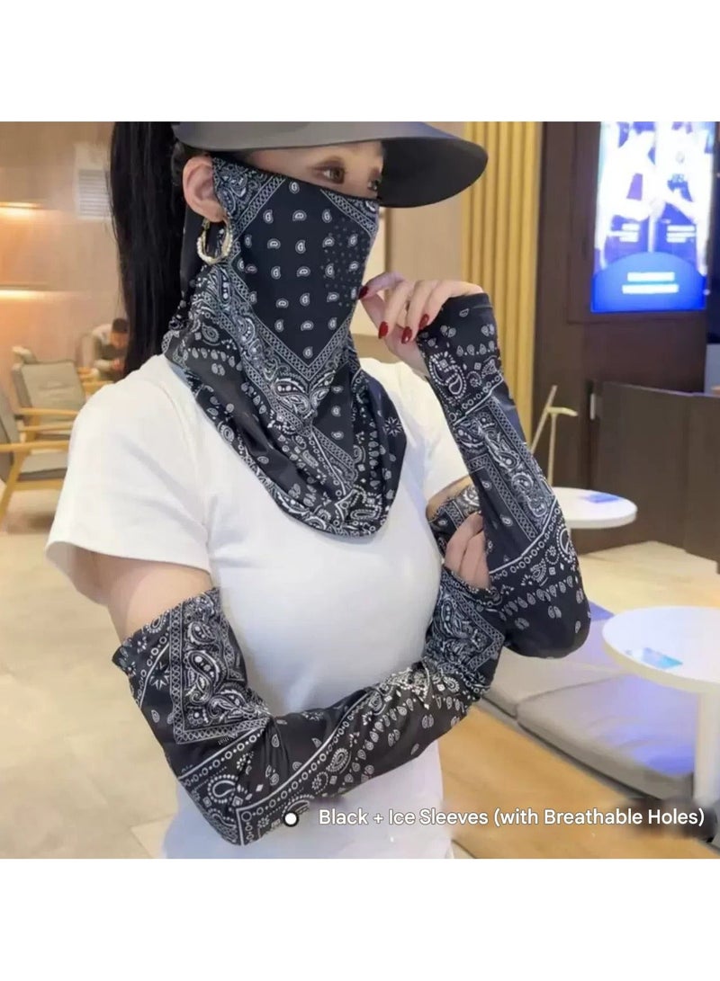 Goolsky Paisley Print Multifunctional Neck Gaiter, Breathable UV‑Protection Face Neck Cover, Elastic Outdoor Bandana for Cycling Hiking Sports - Image 2
